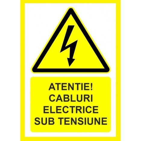 Placuta pentru cabluri electrice sub tensiune